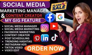 Be Your Social Media Marketing Manager and Content Creator or TikTok Video