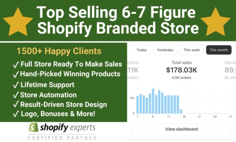 I will build you an automated dropshipping Shopify store Shopify website