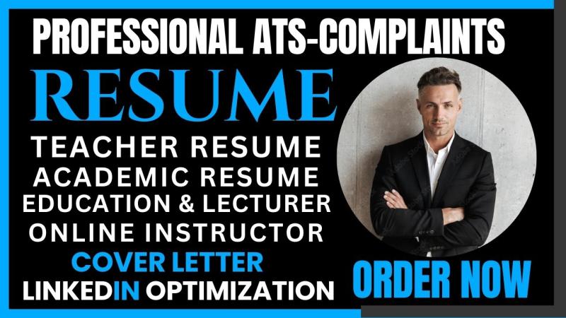 I will do professional teacher resume, sales, online instructor, adjunct professor, pmp