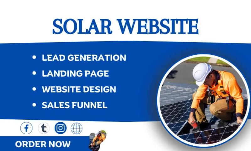 I will create a stunning solar website, captivating solar landing page, and generate high-quality solar leads