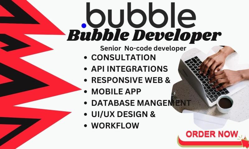 I Will Bubble App Developer, Adalo Bubble IO, Website with Open AI ChatGPT