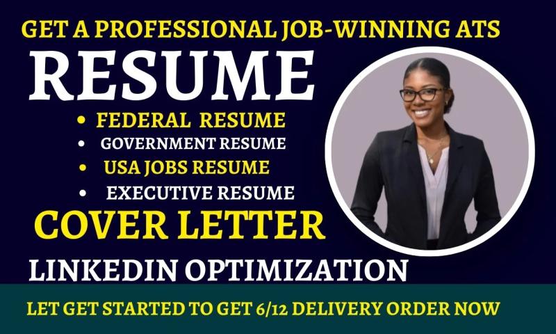 I will write federal resume, government, usajobs, executive, military, resume writing