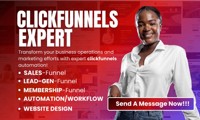I will build expert clickfunnels sales funnel,funnelish leadpages unbounce landing page
