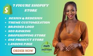 I Will Shopify Website Design, Shopify Website Redesign and Shopify Dropshipping Store