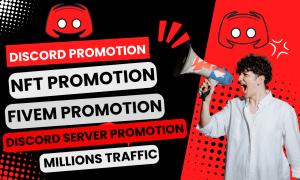 I will discord promotion, game, crypto, nft server promotion via mass dm advertising