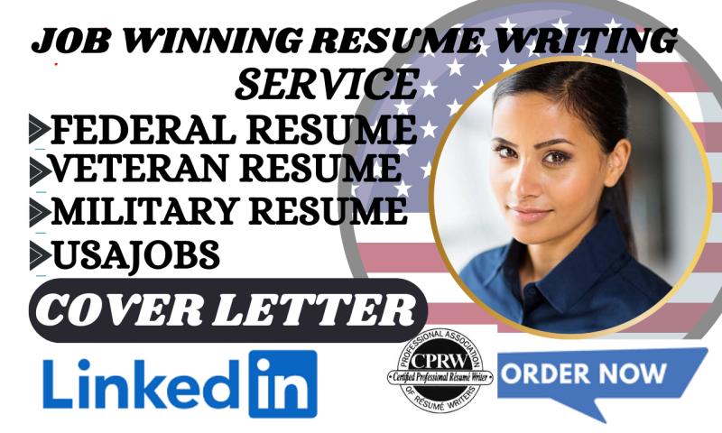I will write federal resume service for usajobs and transitioning veteran and military