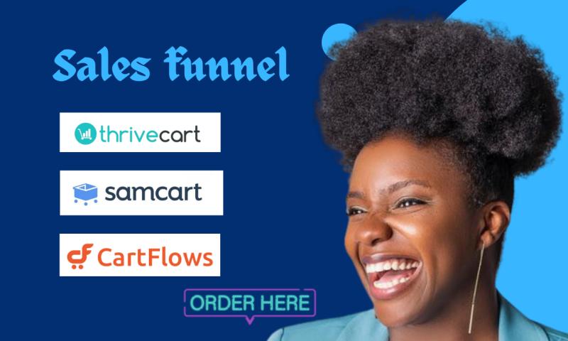 I Will Be Your Samcart, Cartflow, Thrivecart Landing Page Funnel