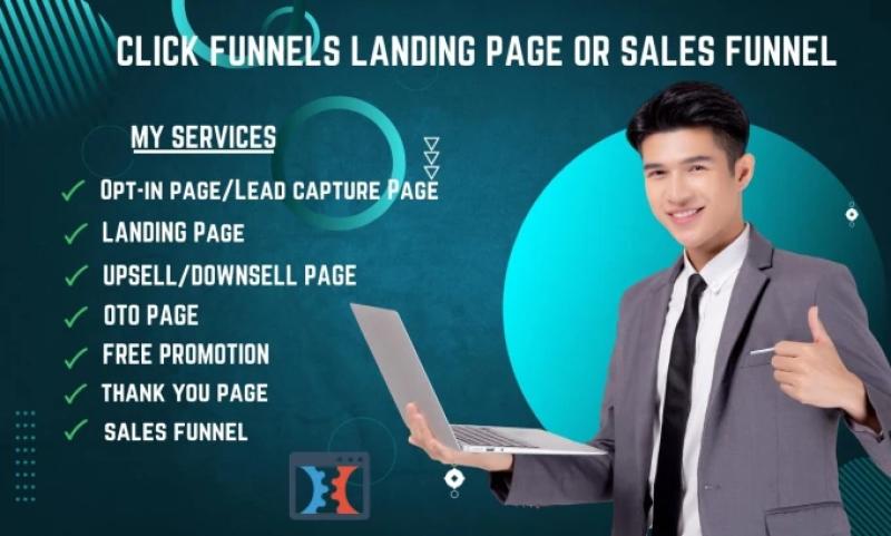 I will design clickfunnels sales funnel landing page expert go high level click kajabi