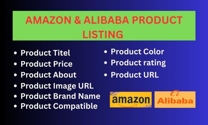 I will do accurate product listing on Amazon and Alibaba