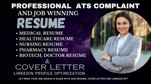 ats medical, pharmaceutical, nursing, doctors resume writing and LinkedIn