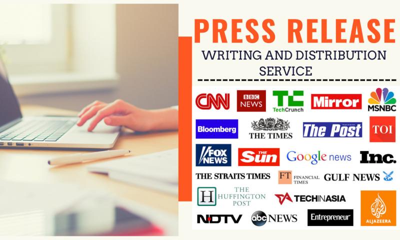I will write press release, submit press release, and press release distribution