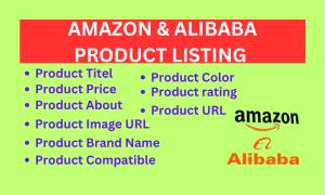 I will do accurate product listing on Amazon and Alibaba