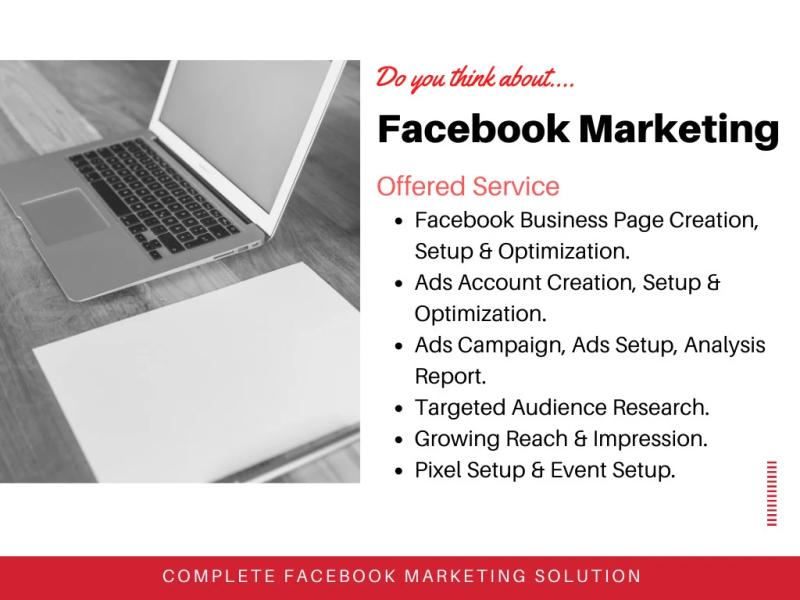 I will be Facebook Marketing Manager and setup Ads Campaigns