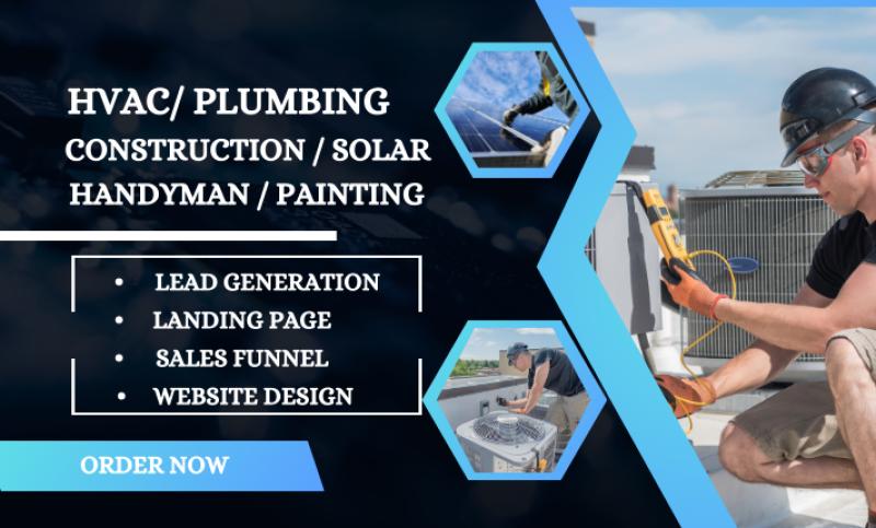 I will design roofing website, HVAC website, construction website, and plumbing website