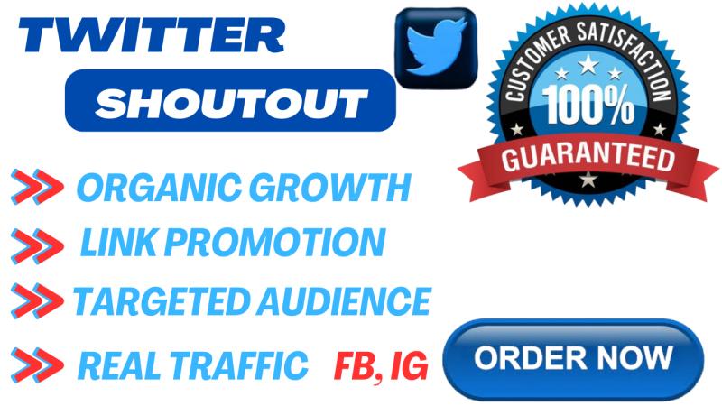I will do Twitter shoutouts, promote, and share links to 80m, Facebook, Instagram