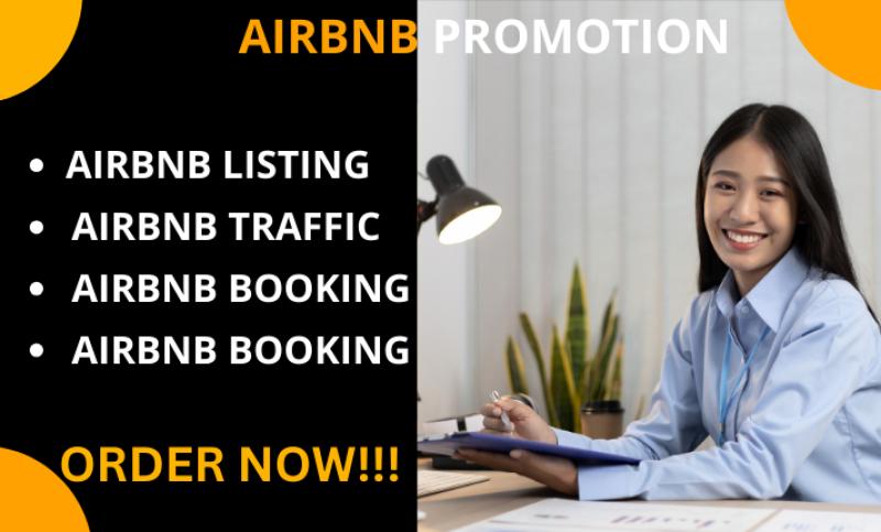I will do Airbnb promotion, Airbnb marketing, hotel booking, Airbnb listing, VRBO