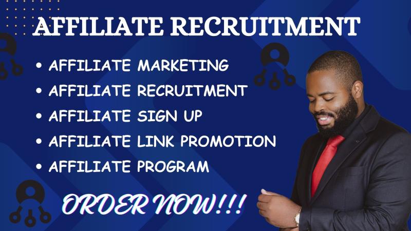 I will do affiliate recruitment to your affiliate link, affiliate link promotion