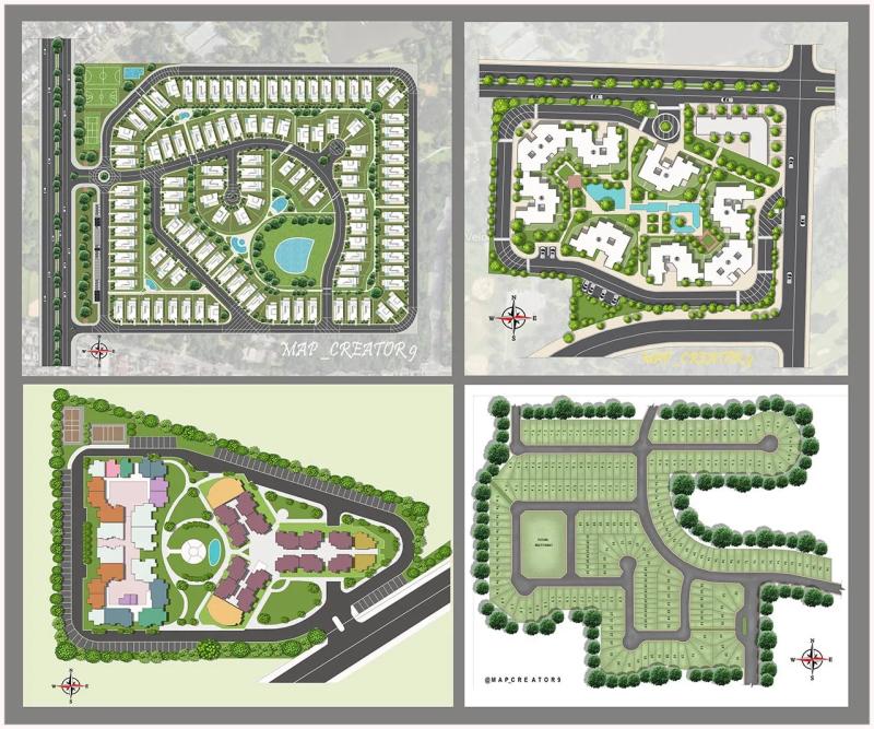 I will creat site master plan and real estate plan rendering