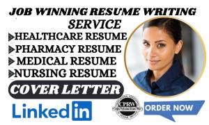 I will write ats medical, healthcare dentist pharmacy nursing resumes and cover letter