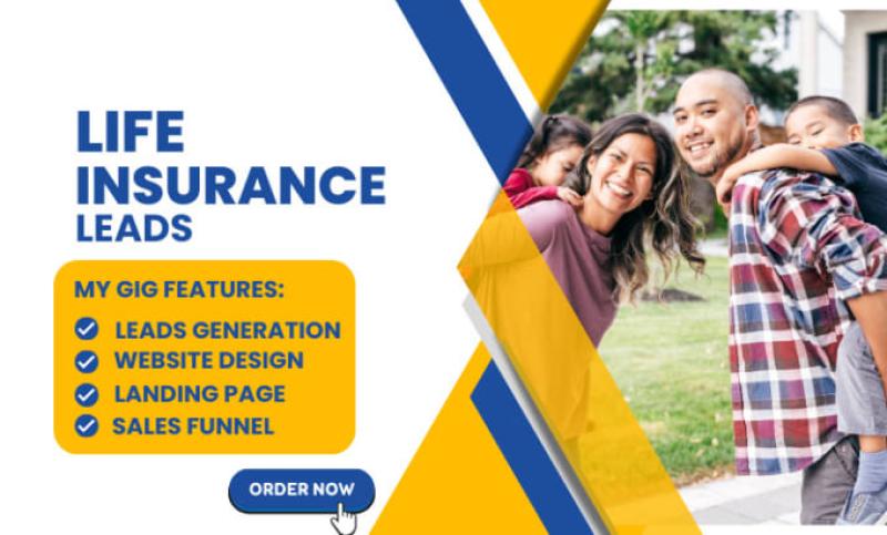 I will provide life insurance leads, health insurance leads, and insurance website services
