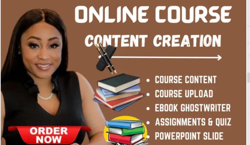 I will create online course content creation course upload course creator PPT slides