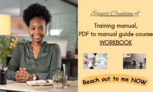 I will create training manual, pdf to manual guide design, lesson plan manual