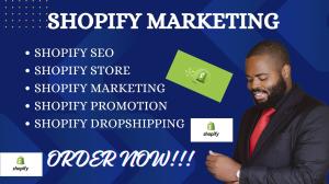 I will do Shopify promotion, Shopify marketing, and Shopify store to boost Shopify sales