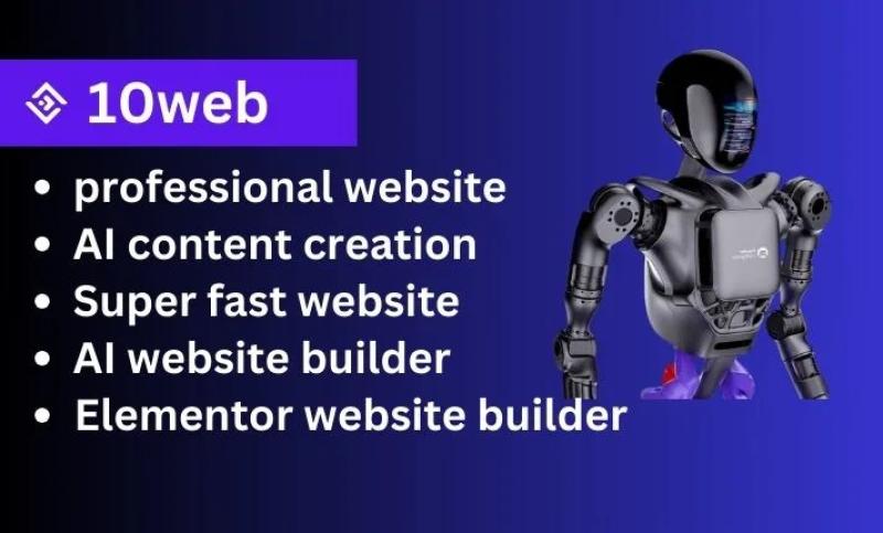 I will design and customize a professional 10web AI WordPress website