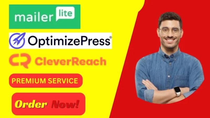 I will develop cleverreach, optimizepress ,carrd and mailerlite landing page
