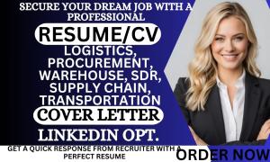 I will write logistics resume, warehouse, procurement, supply chain, transportation cv