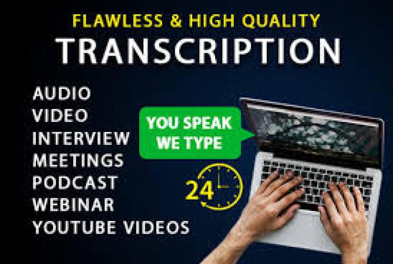 You will get Transcription of English Audios/Videos [ ❤24 Hours SURE-SHOT Delivery❤]