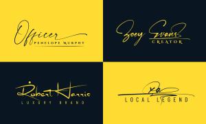 I will design 5 handwriting, cursive, script, signature logo