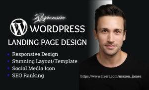 I will build responsive wordpress landing page design, elementor landing page