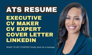 I will create an executive resume writing and cover letter as a professional CV maker