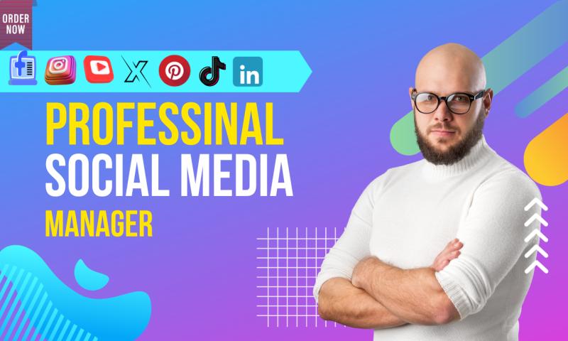 I will be your professional social media manager, content creator, and SEO marketing