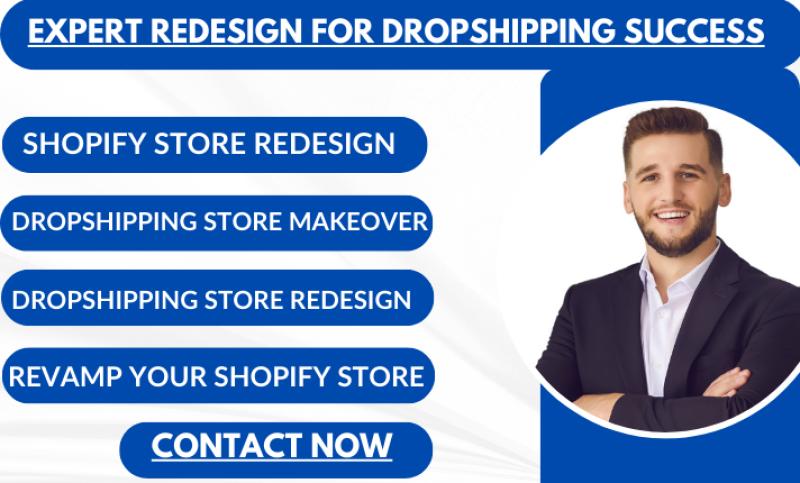 I will shopify website design pro dropshipping store redesign optimization