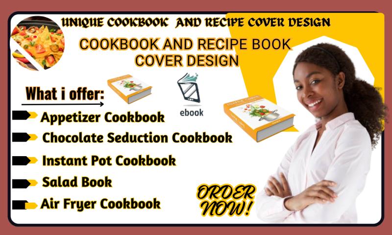 I will design a unique cookbook cover and recipe book cover