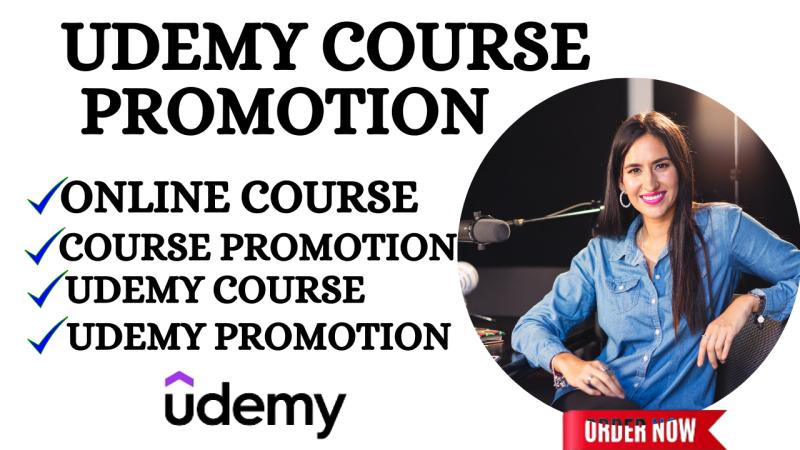 I will do Udemy course promotion, online course promotion, Udemy course marketing