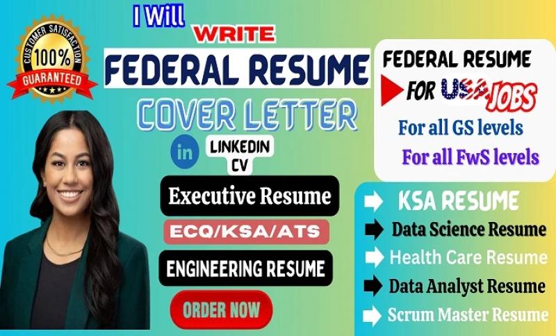 I will write federal usajobs resume, engineering resume, data science resume in 24hrs