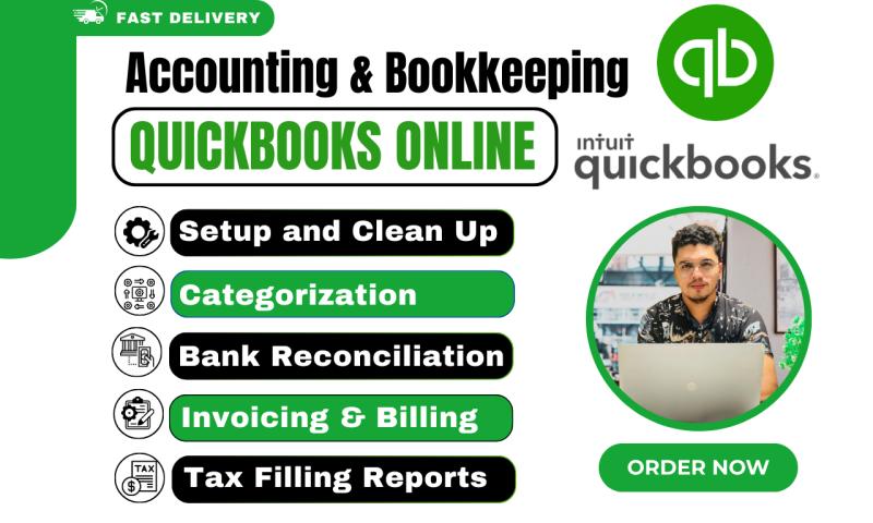 I will do quickbooks online setup, clean up, reconciliation, bookkeeping and accounting