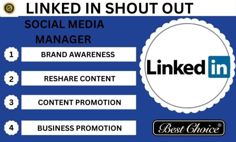 I will share and do promotion for your content on linkedin network