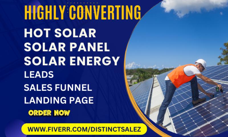 I will generate hot solar energy solar panel solar appointment leads and website