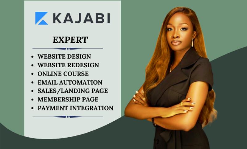I will create a Kajabi website, Kajabi landing page, or Kajabi online course website on Podia