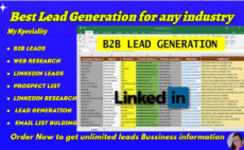 I will provide B2B Lead Generation for any Industry