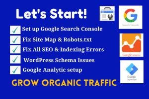 I will fix Google Search Console, Analytics, Index Coverage Errors