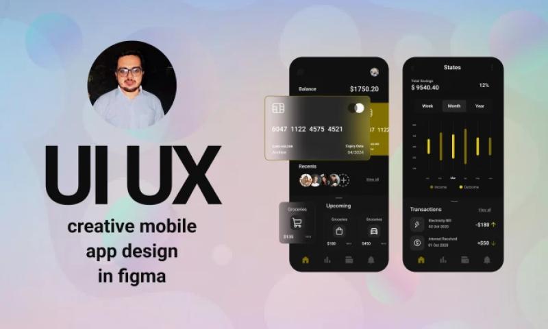I will design mobile apps UI UX creative design in figma