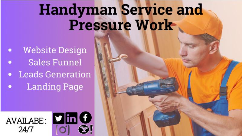I will design handyman and pressure wash landing page, website and qualify leads