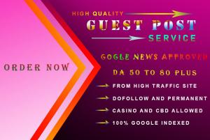 Provide da 50 plus website guest post with dofollow backlink
