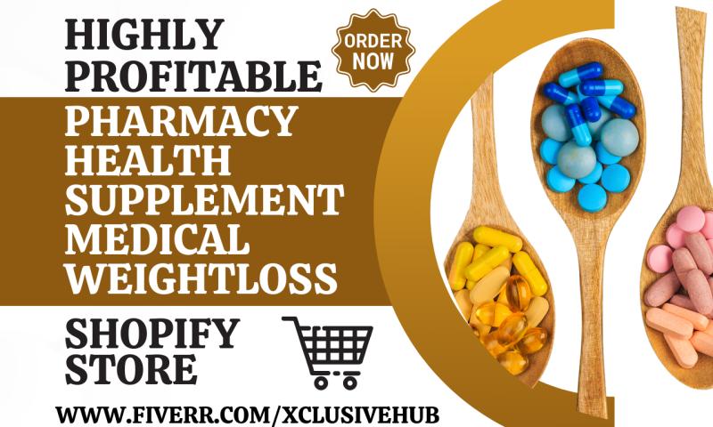 Design Pharmacy Store Medical Supplement Healthcare Weight Loss Shopify Website
