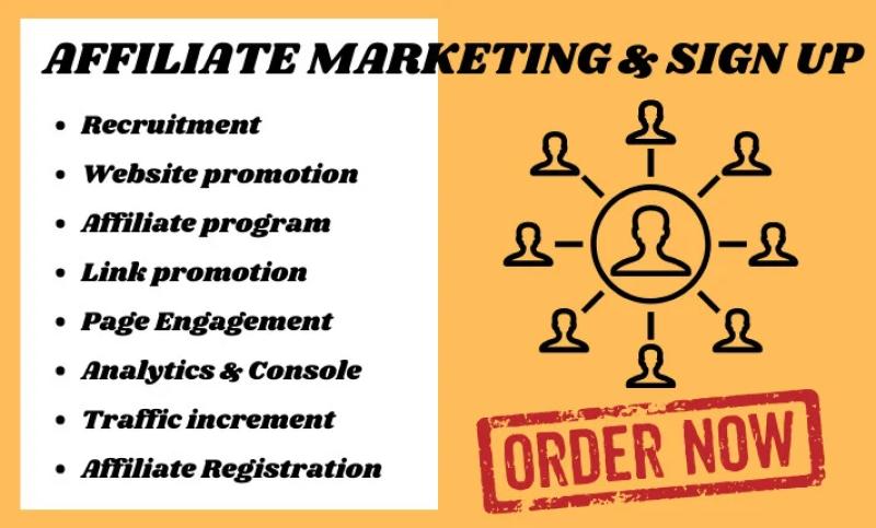 I will do organic affiliate recruitment, affiliate promotion for affiliate link sign up